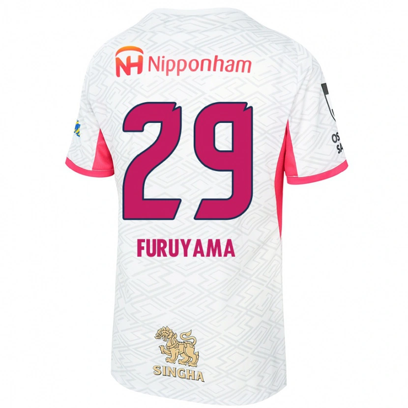 Danxen Mann Kengo Furuyama #29 Hvit Sakura Rosa Bortetrøye Drakt Trøye 2025/26 Skjorter T-Skjorte