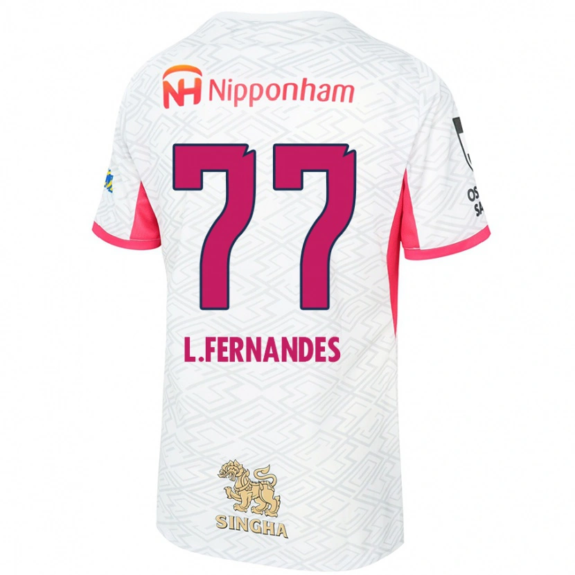 Danxen Mann Lucas Fernandes #77 Hvit Sakura Rosa Bortetrøye Drakt Trøye 2025/26 Skjorter T-Skjorte