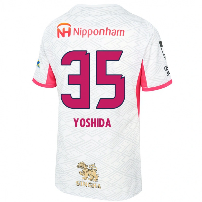 Danxen Mann Yuji Yoshida #35 Hvit Sakura Rosa Bortetrøye Drakt Trøye 2025/26 Skjorter T-Skjorte