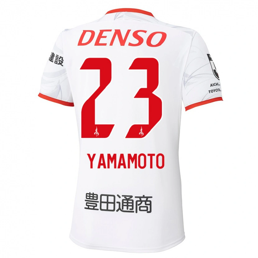 Danxen Mann Haruki Yamamoto #23 Hvit Rød Bortetrøye Drakt Trøye 2025/26 Skjorter T-Skjorte