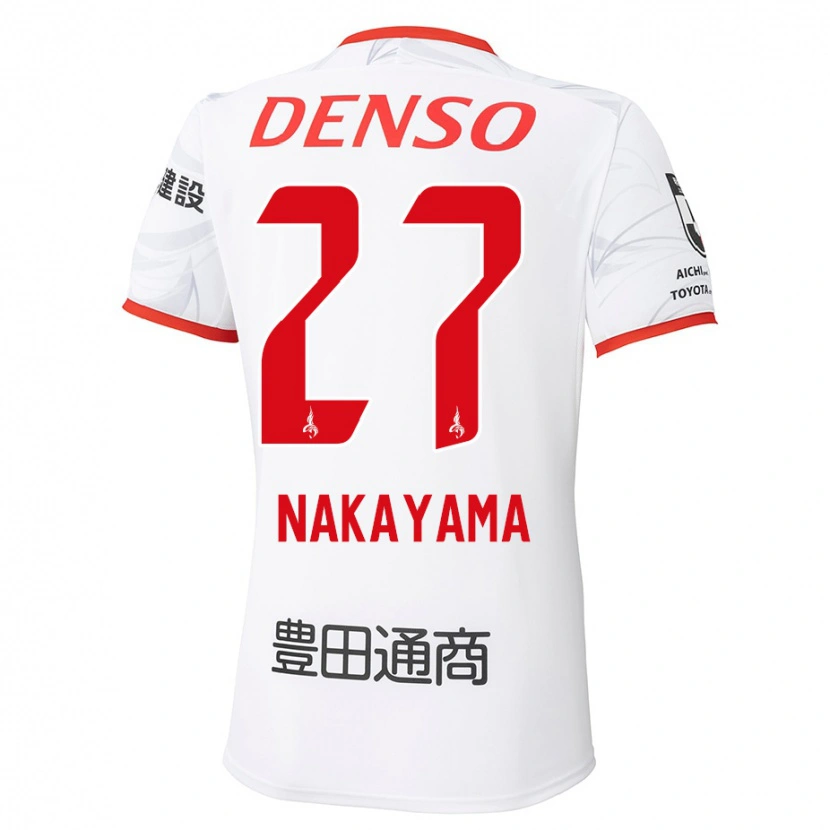 Danxen Mann Katsuhiro Nakayama #27 Hvit Rød Bortetrøye Drakt Trøye 2025/26 Skjorter T-Skjorte