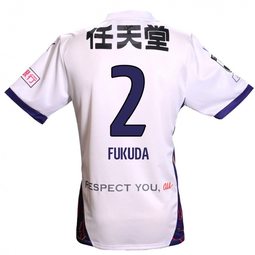 Danxen Mann Shinnosuke Fukuda #2 Hvit Lilla Svart Bortetrøye Drakt Trøye 2025/26 Skjorter T-Skjorte