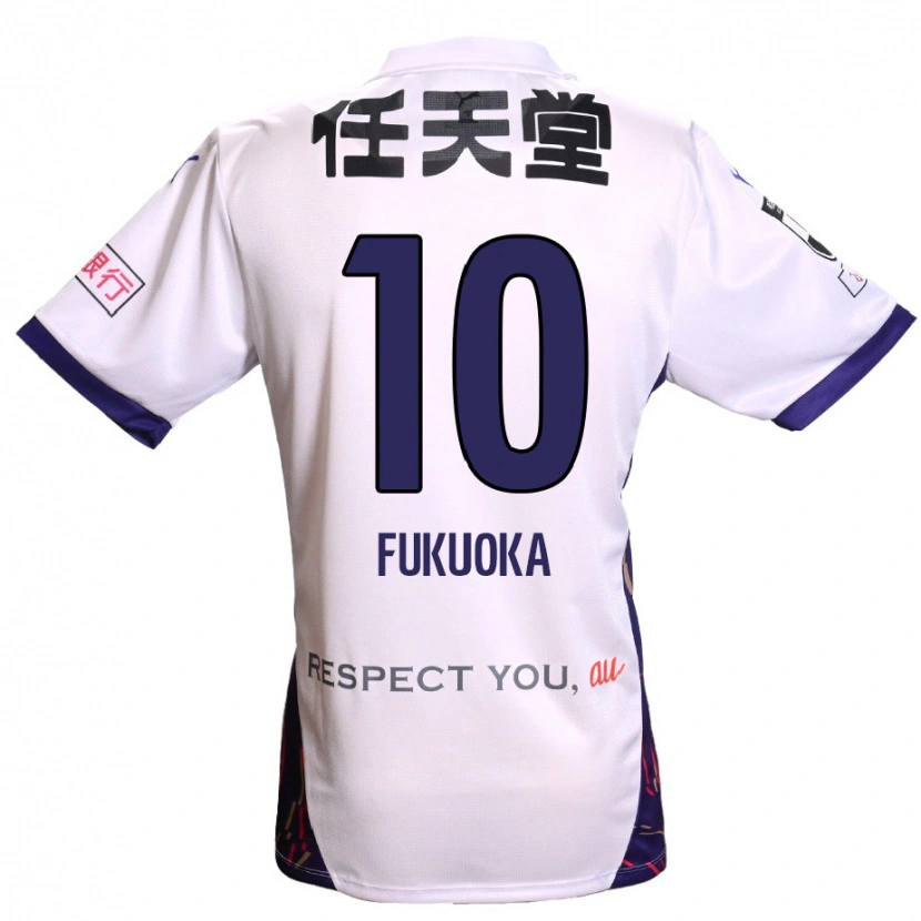 Danxen Mann Shimpei Fukuoka #10 Hvit Lilla Svart Bortetrøye Drakt Trøye 2025/26 Skjorter T-Skjorte