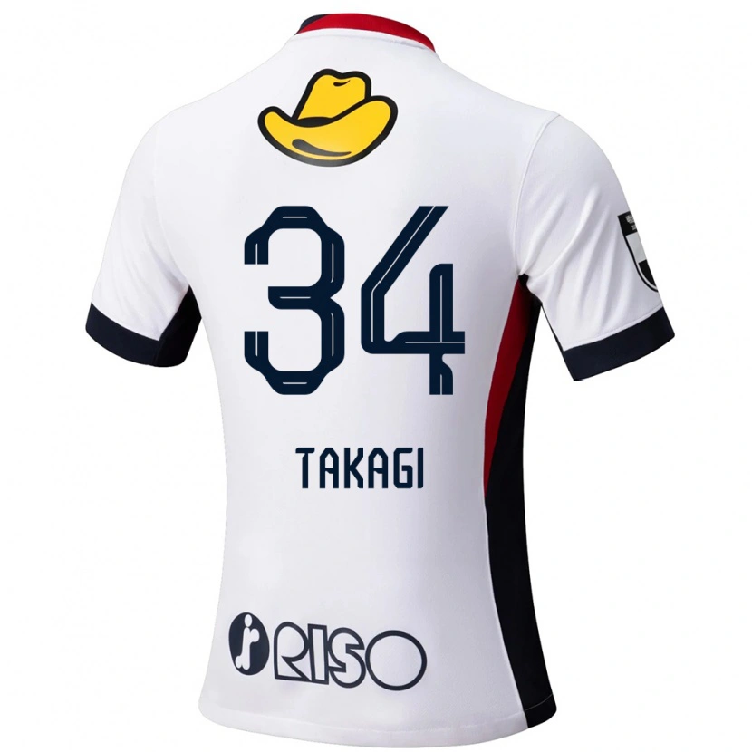 Danxen Mann Haruto Takagi #34 Hvit Svart Bortetrøye Drakt Trøye 2025/26 Skjorter T-Skjorte