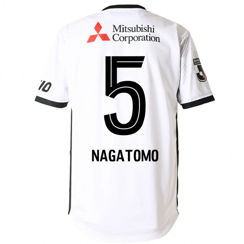 Danxen Mann Yuto Nagatomo #5 Hvit Svart Bortetrøye Drakt Trøye 2025/26 Skjorter T-Skjorte