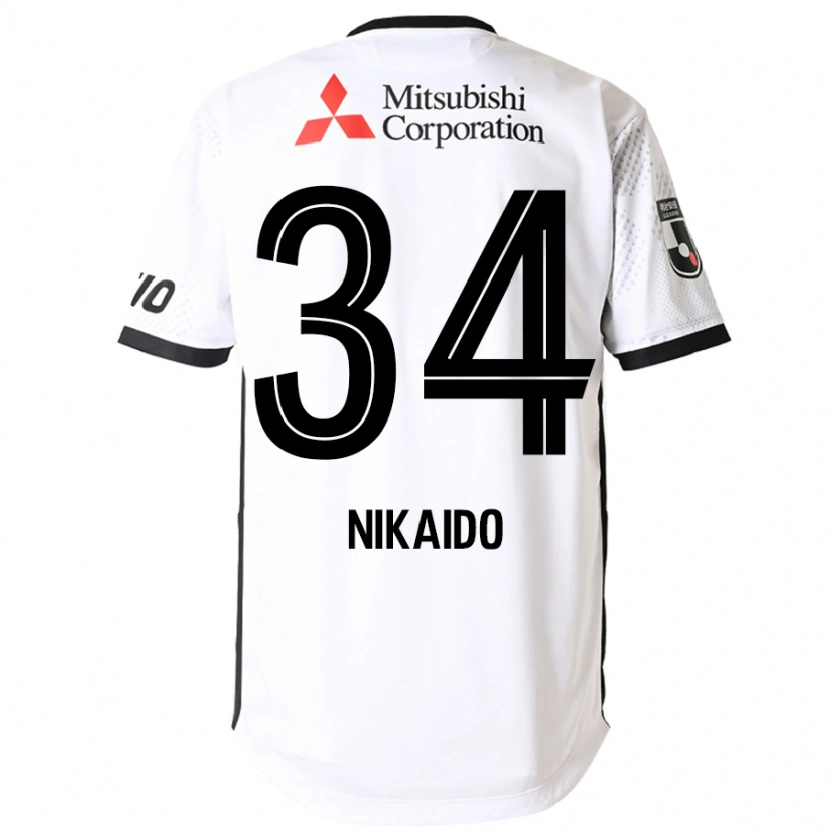 Danxen Mann Rintaro Nikaido #34 Hvit Svart Bortetrøye Drakt Trøye 2025/26 Skjorter T-Skjorte
