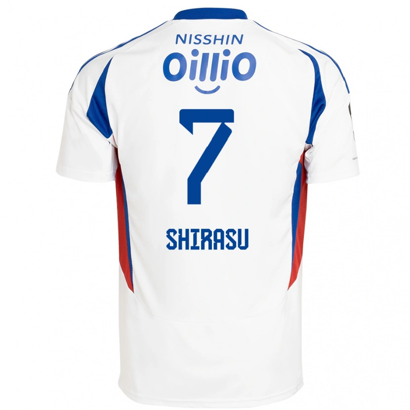 Danxen Mann Kento Shirasu #7 Hvit Kongeblå Bortetrøye Drakt Trøye 2025/26 Skjorter T-Skjorte