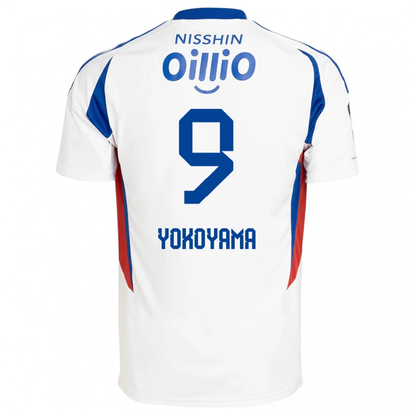 Danxen Mann Shunsuke Yokoyama #9 Hvit Kongeblå Bortetrøye Drakt Trøye 2025/26 Skjorter T-Skjorte