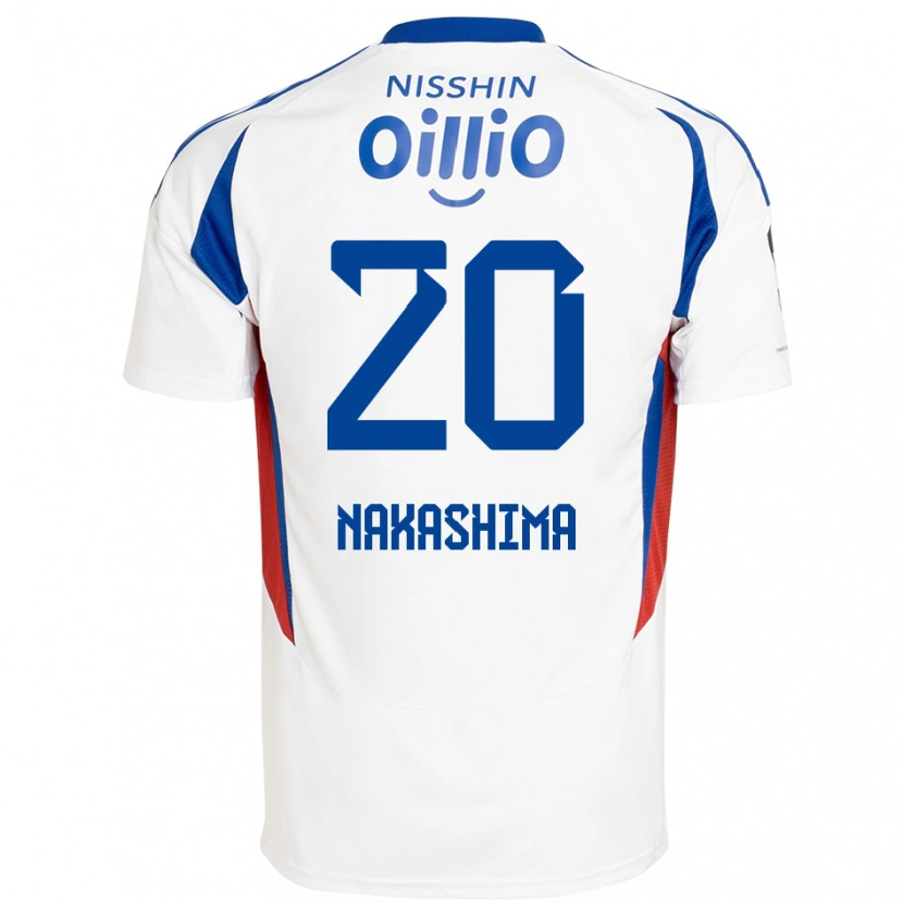 Danxen Mann Rikuto Nakashima #20 Hvit Kongeblå Bortetrøye Drakt Trøye 2025/26 Skjorter T-Skjorte