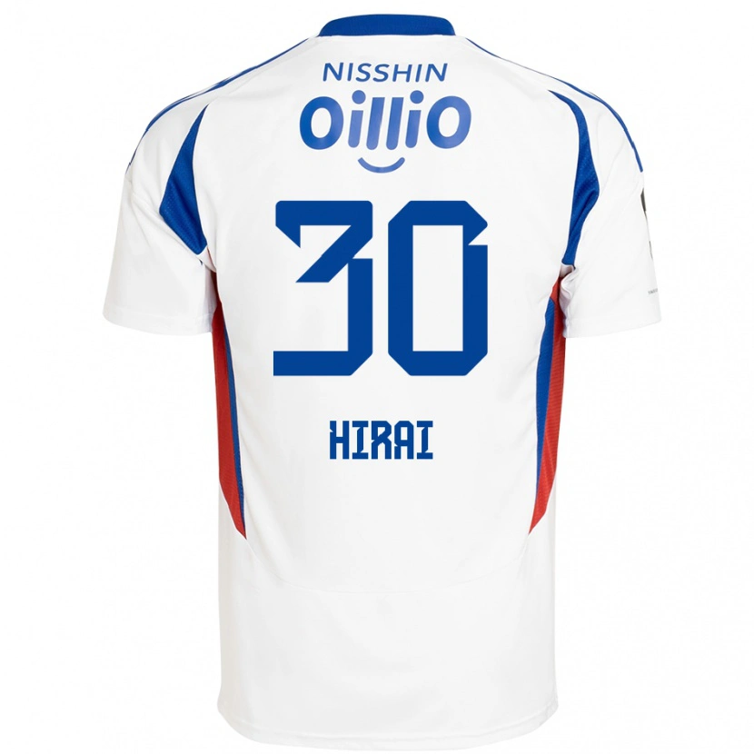 Danxen Mann Shunsuke Hirai #30 Hvit Kongeblå Bortetrøye Drakt Trøye 2025/26 Skjorter T-Skjorte
