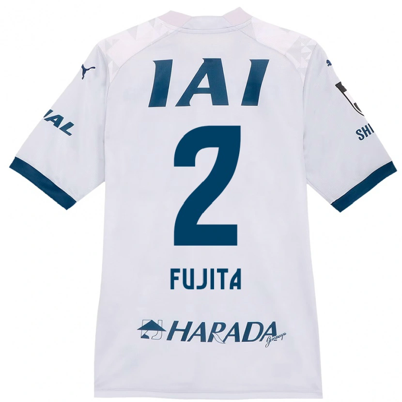Danxen Mann Shunsuke Fujita #2 Hvit Kongeblå Bortetrøye Drakt Trøye 2025/26 Skjorter T-Skjorte