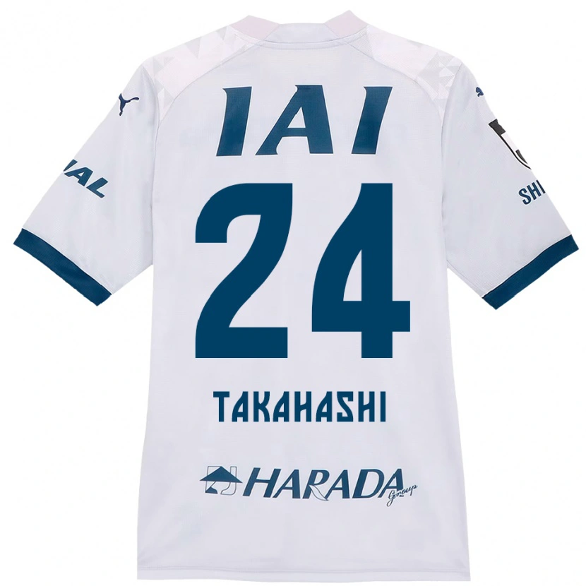 Danxen Mann Yuzuki Takahashi #24 Hvit Kongeblå Bortetrøye Drakt Trøye 2025/26 Skjorter T-Skjorte