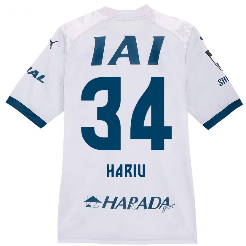 Danxen Mann Ryota Hariu #34 Hvit Kongeblå Bortetrøye Drakt Trøye 2025/26 Skjorter T-Skjorte