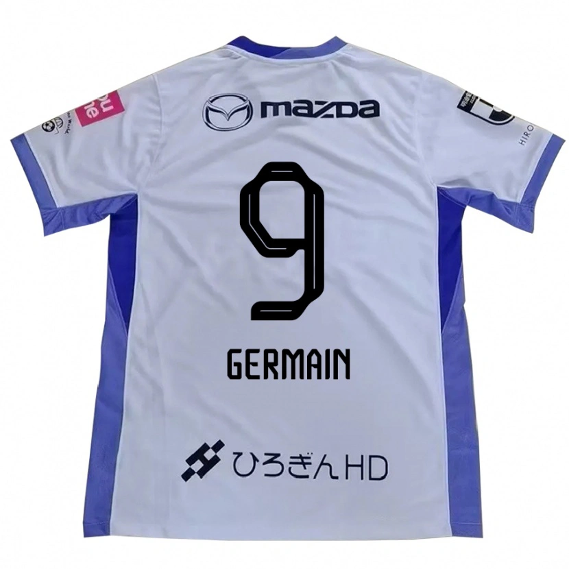Danxen Mann Ryo Germain #9 Hvit Oransje Bortetrøye Drakt Trøye 2025/26 Skjorter T-Skjorte