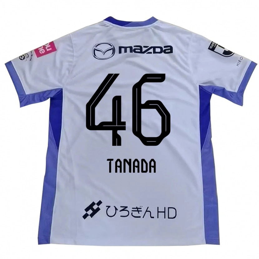 Danxen Mann Ryo Tanada #46 Hvit Oransje Bortetrøye Drakt Trøye 2025/26 Skjorter T-Skjorte