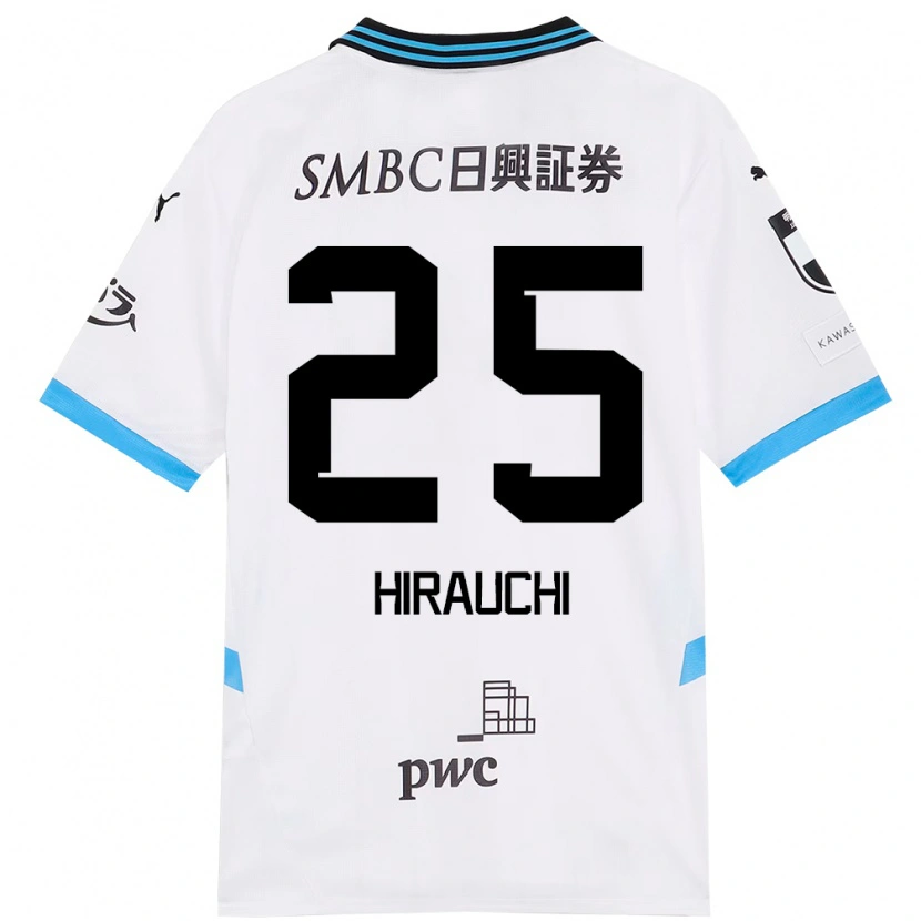 Danxen Mann Issei Hirauchi #25 Hvit Himmelsblå Bortetrøye Drakt Trøye 2025/26 Skjorter T-Skjorte