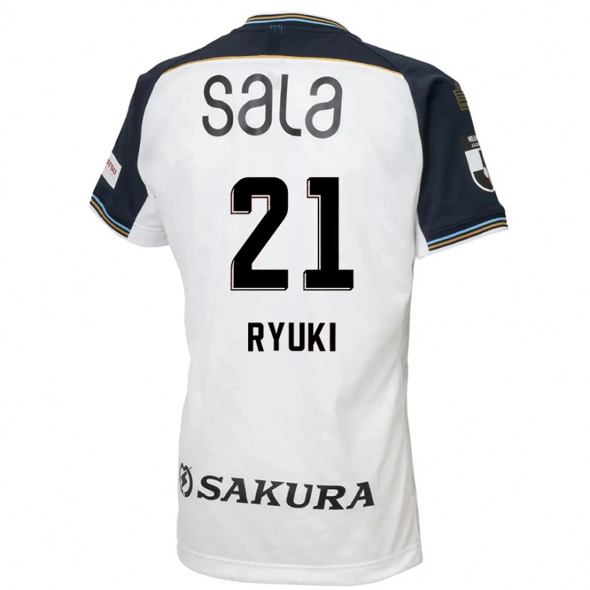 Danxen Mann Ryuki Miura #21 Hvit Svart Bortetrøye Drakt Trøye 2025/26 Skjorter T-Skjorte