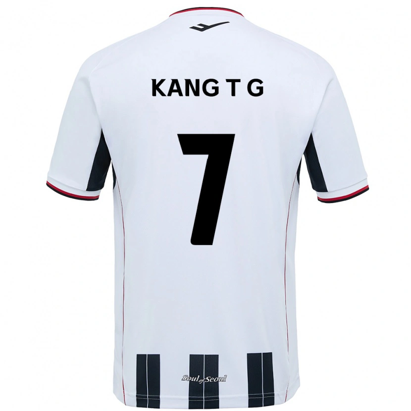 Danxen Mann Kang Tae-Gyeong #7 Hvit Svart Bortetrøye Drakt Trøye 2025/26 Skjorter T-Skjorte