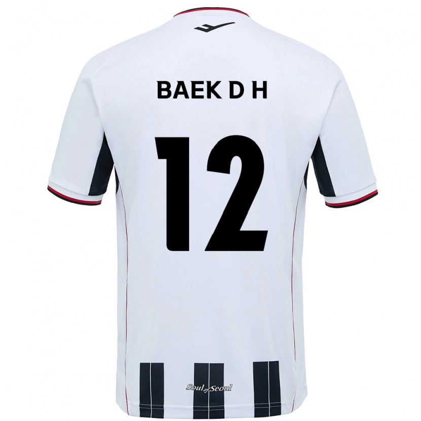Danxen Mann Baek Do-Hye #12 Hvit Svart Bortetrøye Drakt Trøye 2025/26 Skjorter T-Skjorte