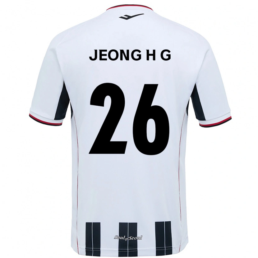 Danxen Mann Jeong Hyun-Gyeong #26 Hvit Svart Bortetrøye Drakt Trøye 2025/26 Skjorter T-Skjorte