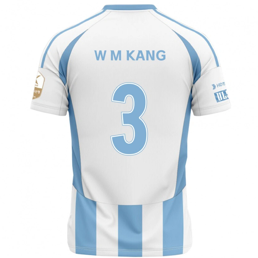 Danxen Mann Min-Woo Kang #3 Hvit Himmelsblå Bortetrøye Drakt Trøye 2025/26 Skjorter T-Skjorte