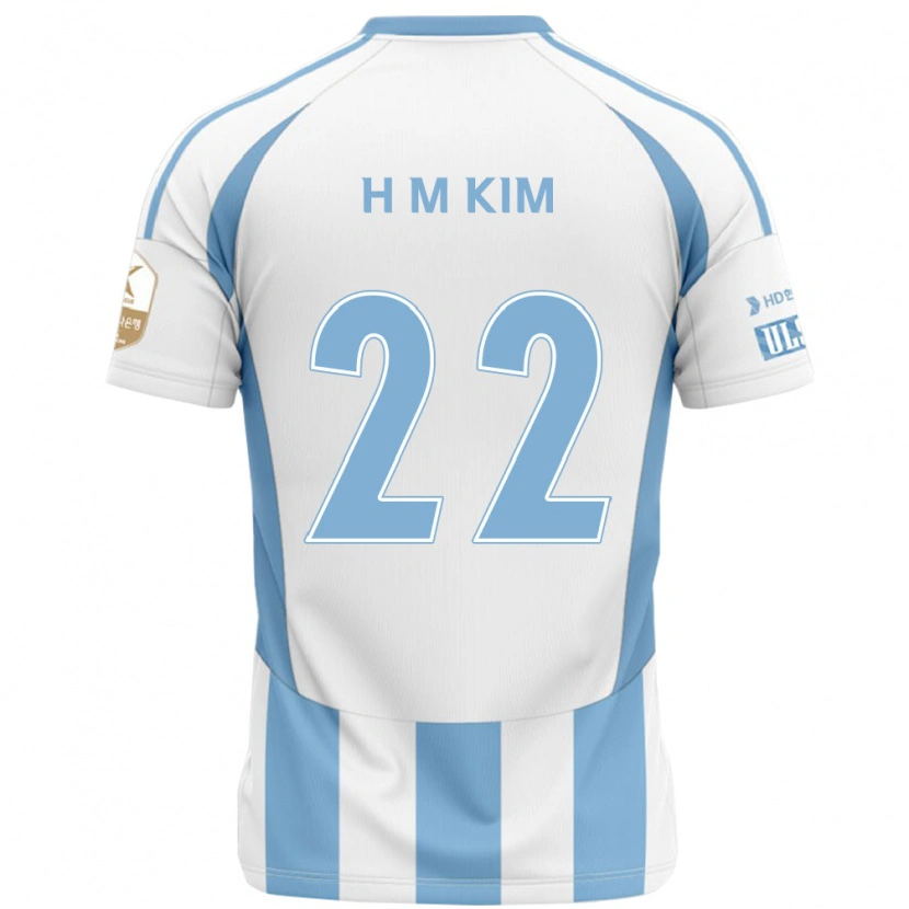 Danxen Mann Min-Hyuk Kim #22 Hvit Himmelsblå Bortetrøye Drakt Trøye 2025/26 Skjorter T-Skjorte
