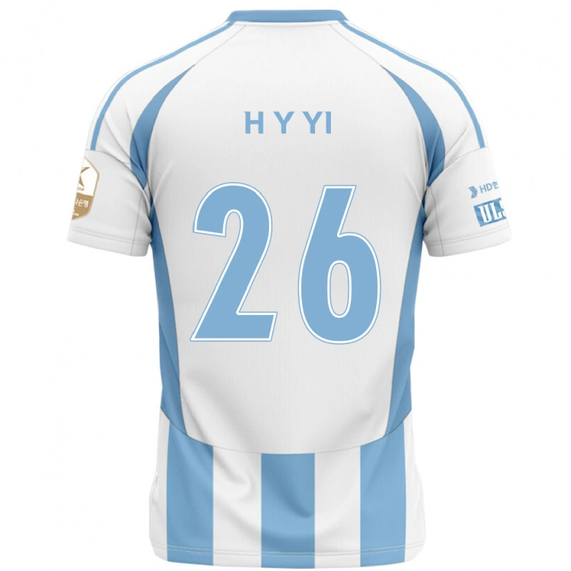 Danxen Mann Yong-Hyeon Yi #26 Hvit Himmelsblå Bortetrøye Drakt Trøye 2025/26 Skjorter T-Skjorte
