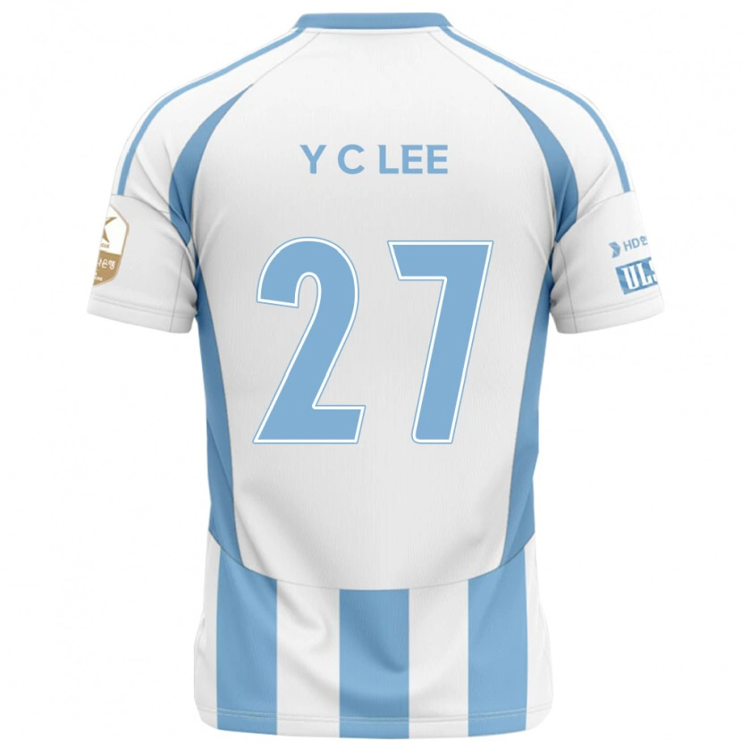 Danxen Mann Chung-Yong Lee #27 Hvit Himmelsblå Bortetrøye Drakt Trøye 2025/26 Skjorter T-Skjorte