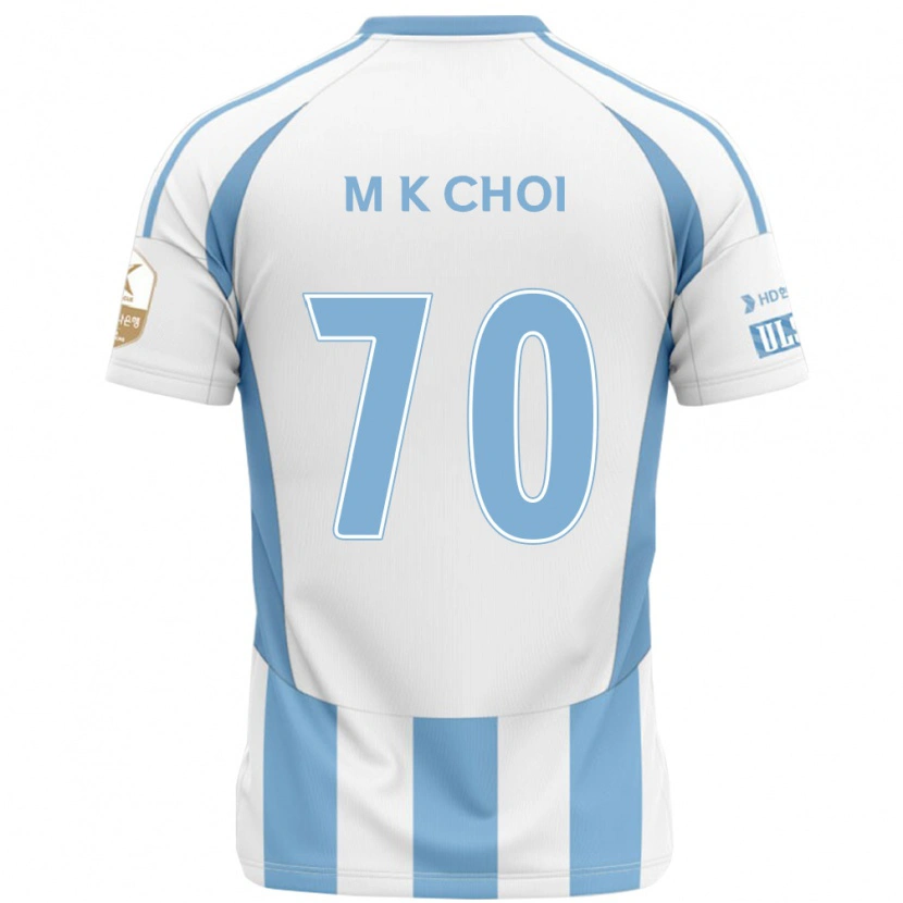 Danxen Mann Kang-Min Choi #70 Hvit Himmelsblå Bortetrøye Drakt Trøye 2025/26 Skjorter T-Skjorte