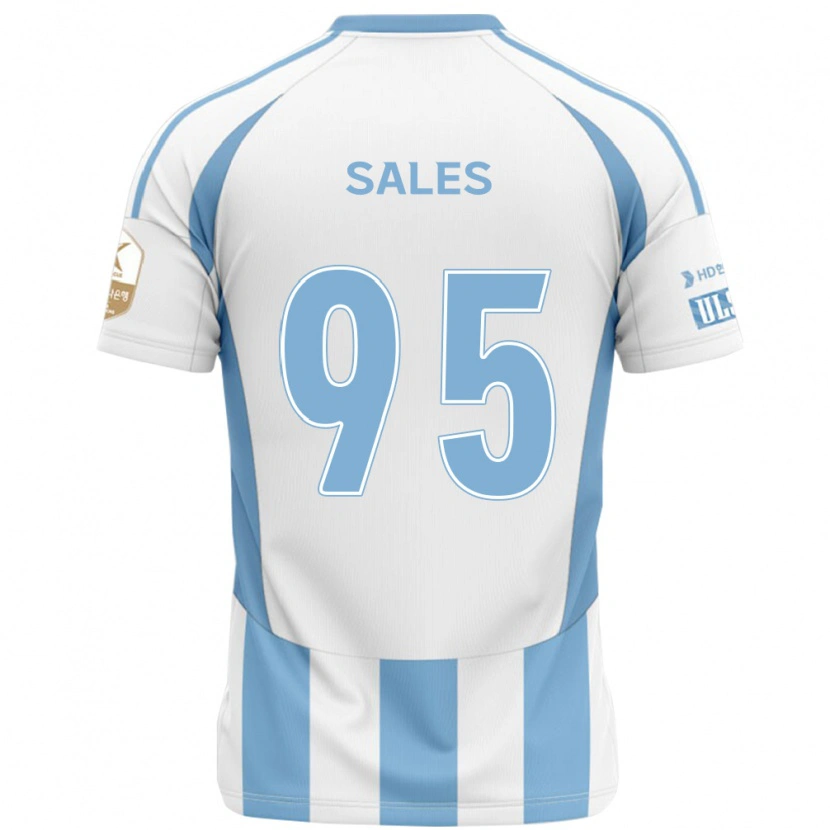 Danxen Mann Matheus Sales #95 Hvit Himmelsblå Bortetrøye Drakt Trøye 2025/26 Skjorter T-Skjorte