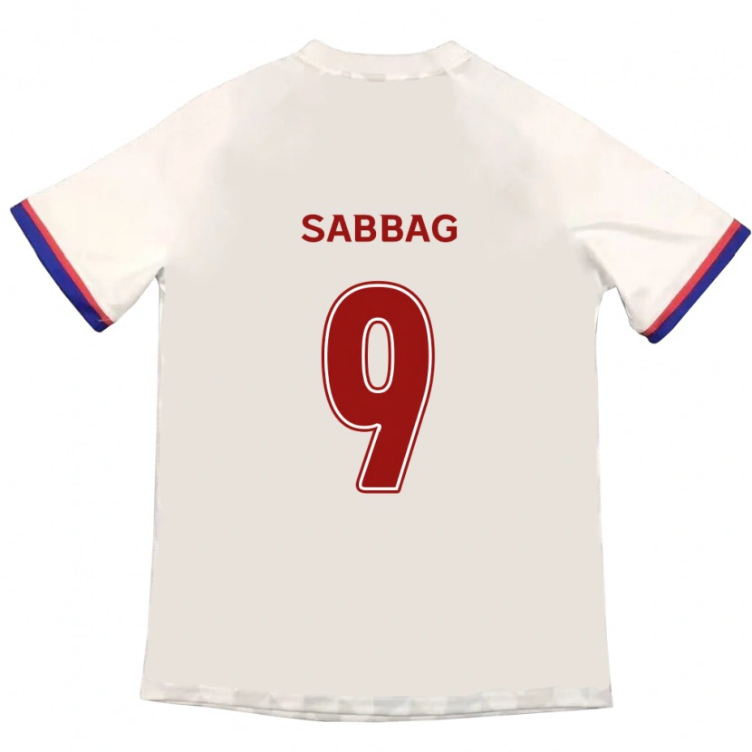 Danxen Mann Pablo Sabbag #9 Off-White Rød Bortetrøye Drakt Trøye 2025/26 Skjorter T-Skjorte