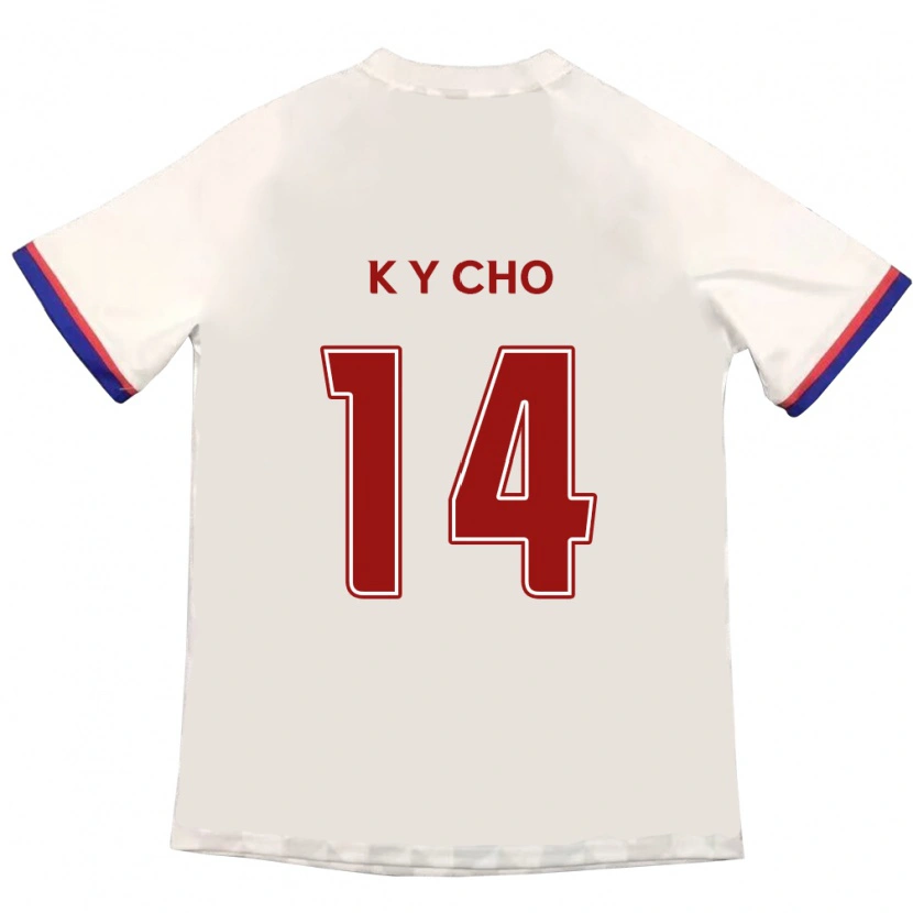 Danxen Mann Yun-Kwon Cho #14 Off-White Rød Bortetrøye Drakt Trøye 2025/26 Skjorter T-Skjorte