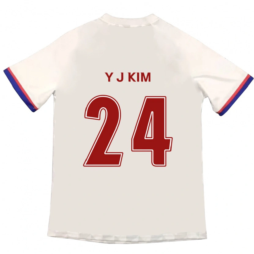 Danxen Mann Ju-Yeop Kim #24 Off-White Rød Bortetrøye Drakt Trøye 2025/26 Skjorter T-Skjorte