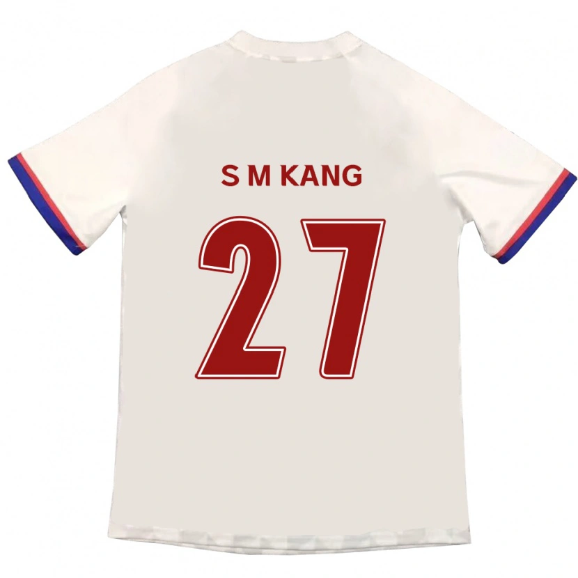 Danxen Mann Min-Sung Kang #27 Off-White Rød Bortetrøye Drakt Trøye 2025/26 Skjorter T-Skjorte
