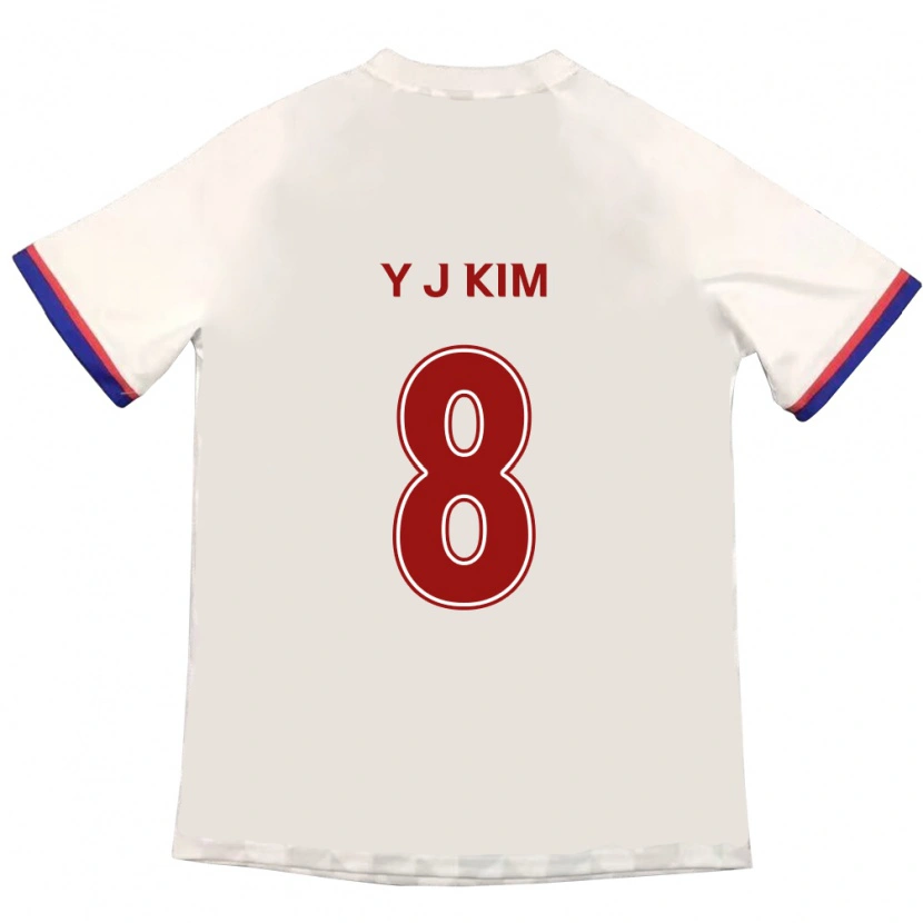 Danxen Mann Kim Yun-Ji #8 Off-White Rød Bortetrøye Drakt Trøye 2025/26 Skjorter T-Skjorte