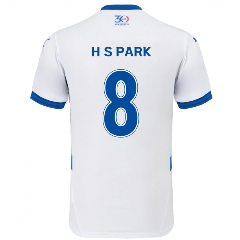 Danxen Mann Sang-Hyeok Park #8 Hvit Kongeblå Bortetrøye Drakt Trøye 2025/26 Skjorter T-Skjorte
