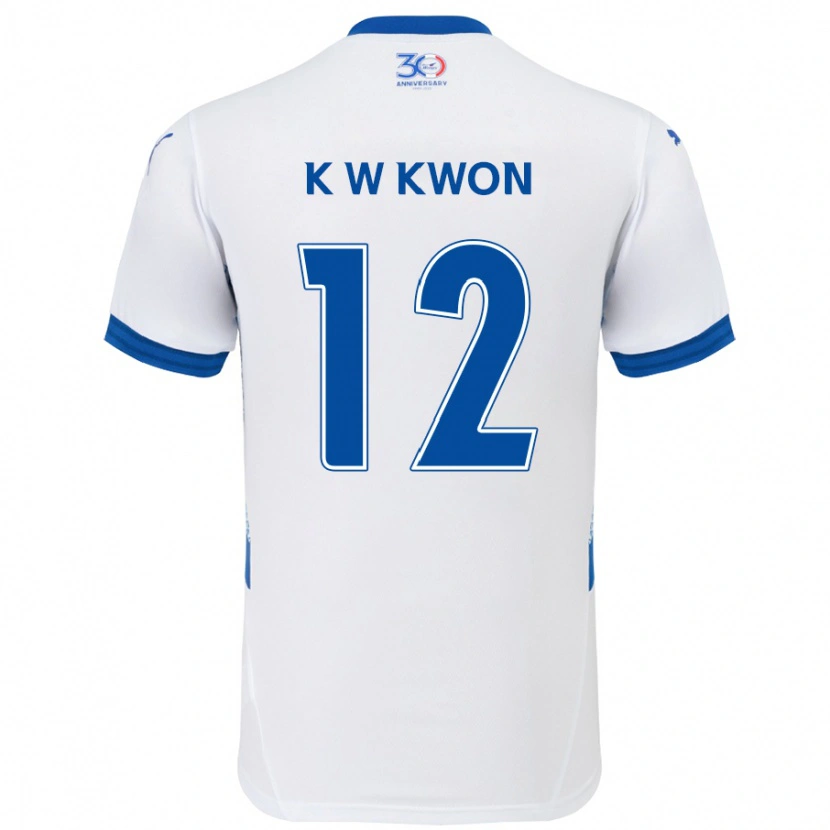 Danxen Mann Wan-Kyu Kwon #12 Hvit Kongeblå Bortetrøye Drakt Trøye 2025/26 Skjorter T-Skjorte
