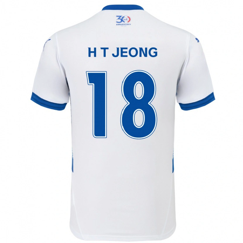 Danxen Mann Tae-Hwan Jeong #18 Hvit Kongeblå Bortetrøye Drakt Trøye 2025/26 Skjorter T-Skjorte