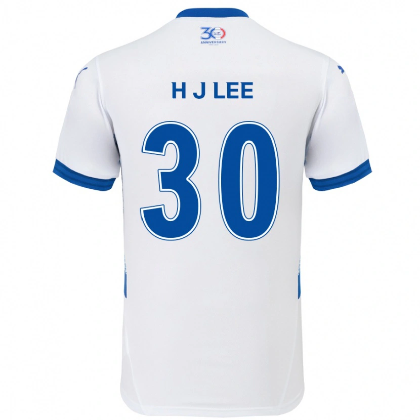Danxen Mann Ji-Ho Lee #30 Hvit Kongeblå Bortetrøye Drakt Trøye 2025/26 Skjorter T-Skjorte