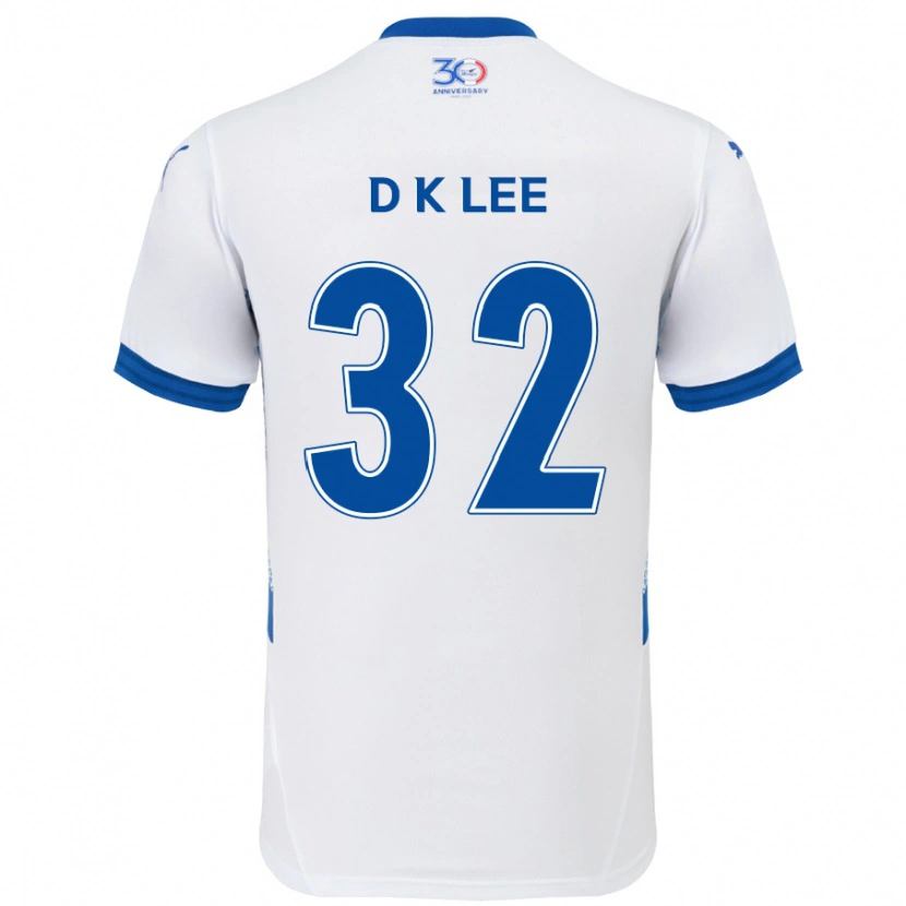 Danxen Mann Kyu-Dong Lee #32 Hvit Kongeblå Bortetrøye Drakt Trøye 2025/26 Skjorter T-Skjorte