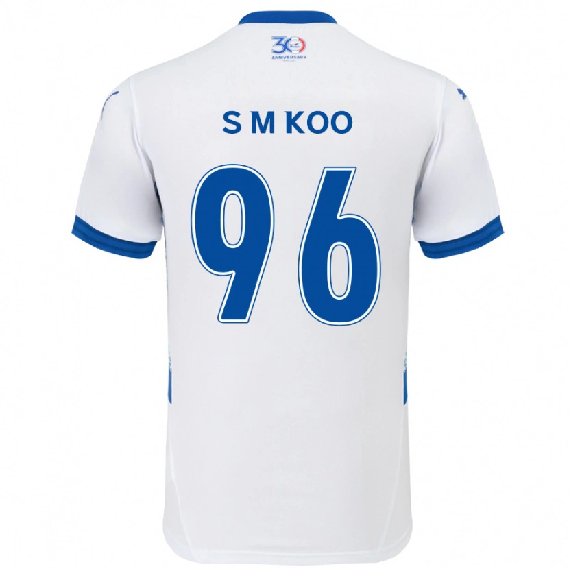 Danxen Mann Min-Seo Koo #96 Hvit Kongeblå Bortetrøye Drakt Trøye 2025/26 Skjorter T-Skjorte