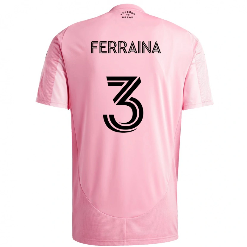Danxen Dame Giovanni Ferraina #3 Rosa Svart Hjemmetrøye Drakt Trøye 2025/26 Skjorter T-Skjorte