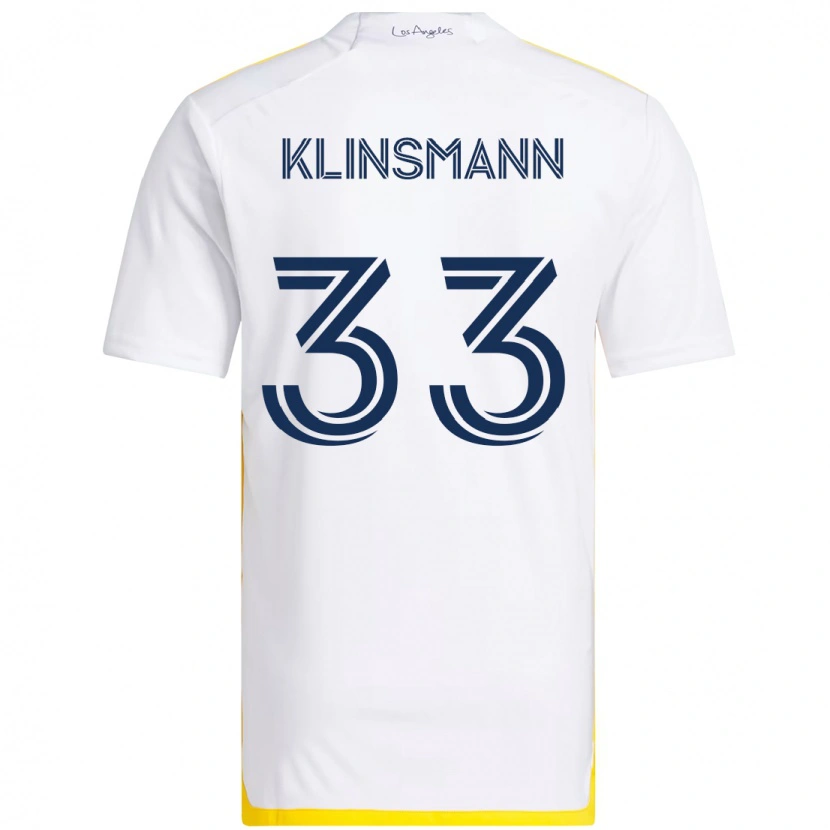 Danxen Dame Jonathan Klinsmann #33 Hvit Gul Hjemmetrøye Drakt Trøye 2025/26 Skjorter T-Skjorte
