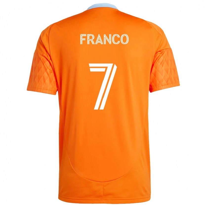 Danxen Dame Iván Franco #7 Oransje Hvit Hjemmetrøye Drakt Trøye 2025/26 Skjorter T-Skjorte