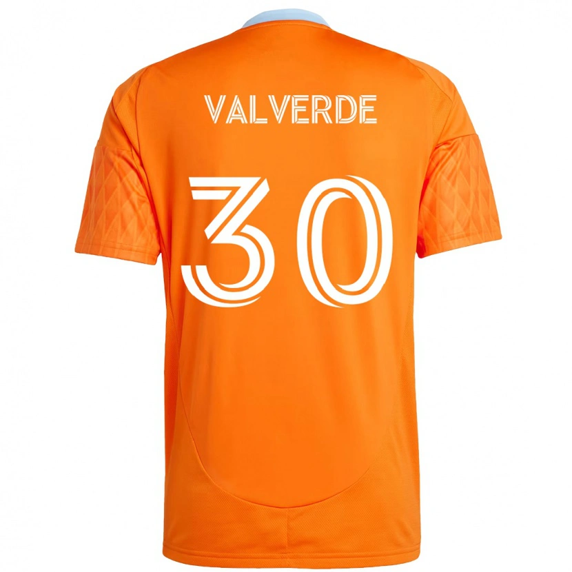 Danxen Dame Jefferson Valverde #30 Oransje Hvit Hjemmetrøye Drakt Trøye 2025/26 Skjorter T-Skjorte