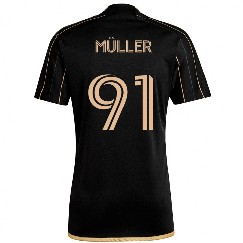 Danxen Dame Luis Müller #91 Svart Brun Hjemmetrøye Drakt Trøye 2025/26 Skjorter T-Skjorte