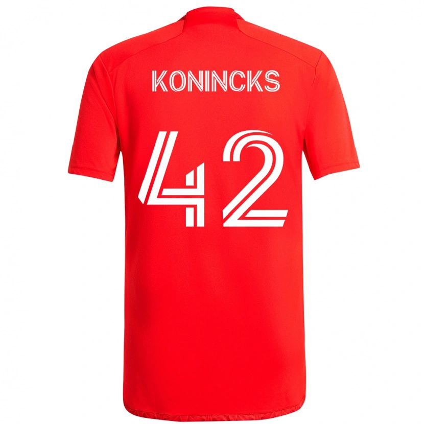 Danxen Dame Diego Konincks #42 Rød Hvit Hjemmetrøye Drakt Trøye 2025/26 Skjorter T-Skjorte