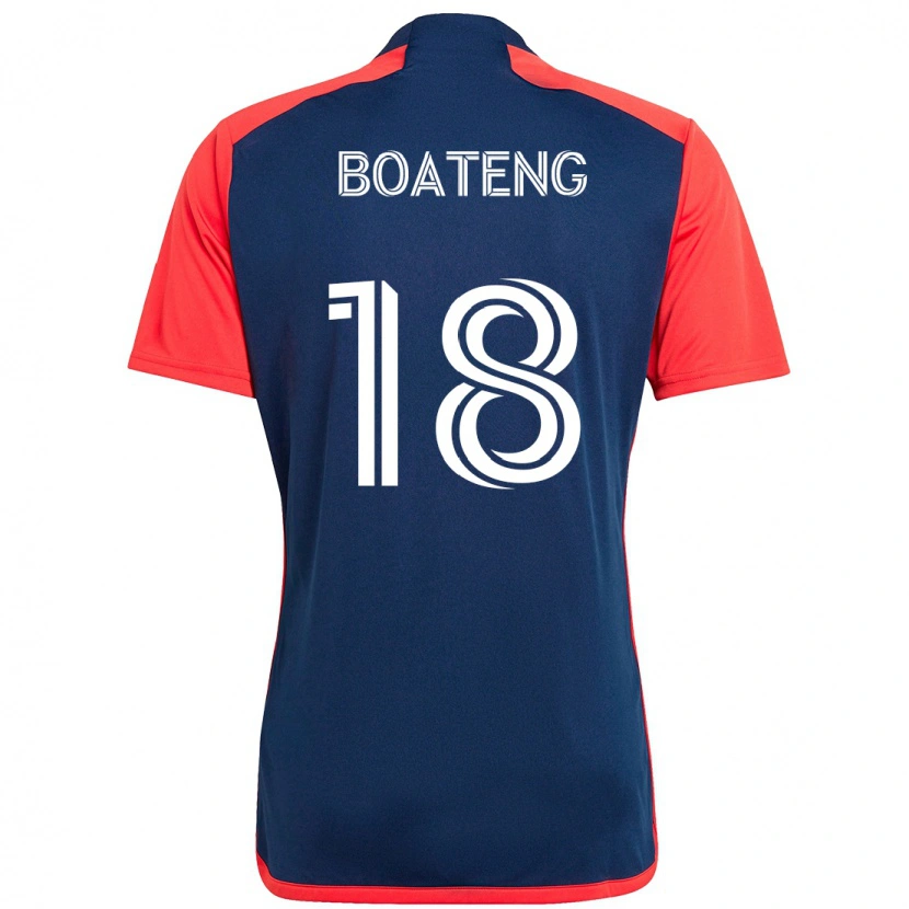 Danxen Dame Emmanuel Boateng #18 Blå Rød Hjemmetrøye Drakt Trøye 2025/26 Skjorter T-Skjorte