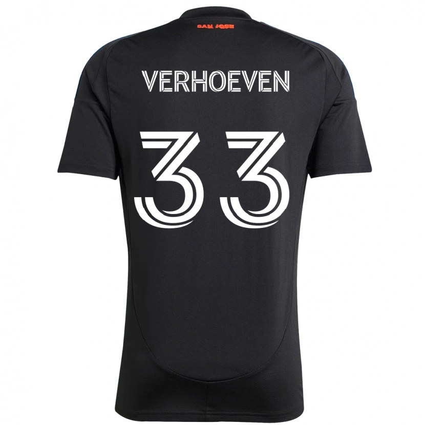 Danxen Dame Oscar Verhoeven #33 Svart Mørkeblå Hjemmetrøye Drakt Trøye 2025/26 Skjorter T-Skjorte