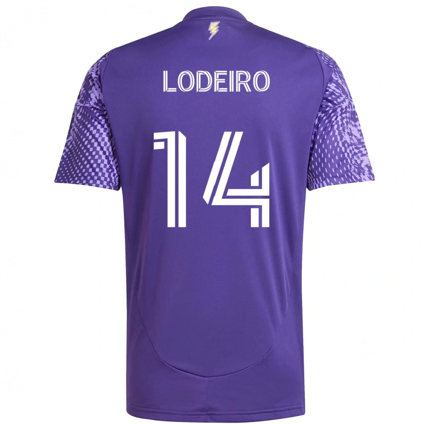 Danxen Dame Nicolás Lodeiro #14 Lilla Hvit Hjemmetrøye Drakt Trøye 2025/26 Skjorter T-Skjorte